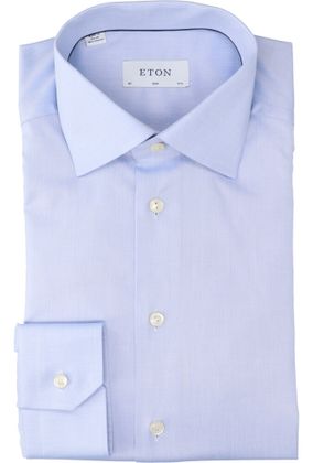 Lichtblauw katoenen hemd (slim fit) met lange mouwen Eton