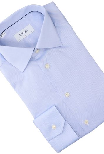 Lichtblauw katoenen hemd (slim fit) met lange mouwen Eton 