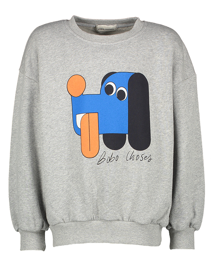 Grijze sweater met opdruk Bobo Choses 