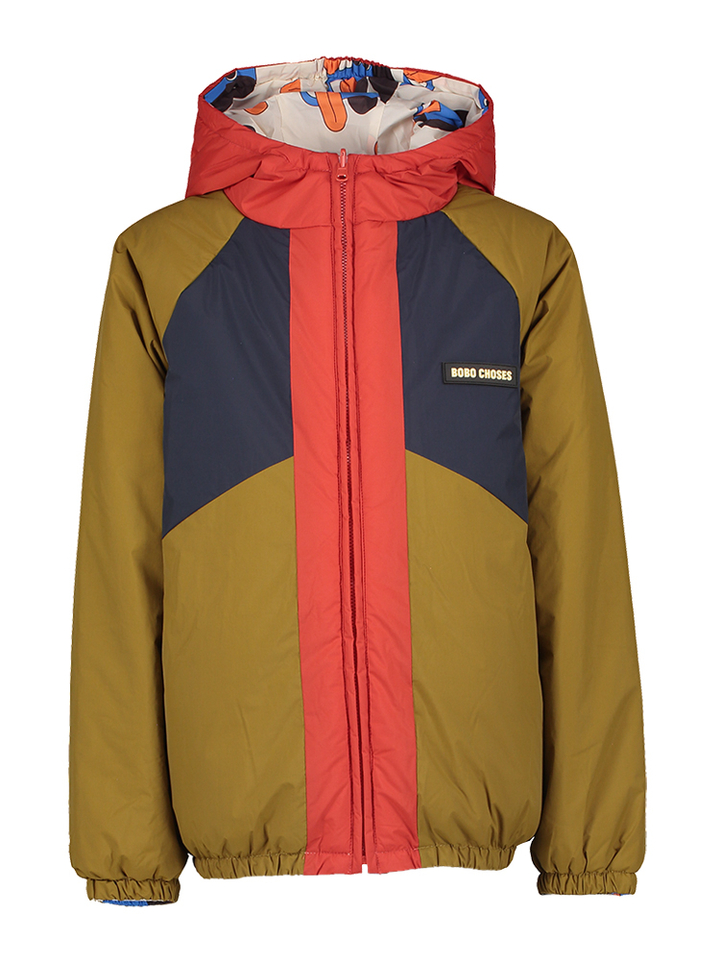 Multicolor reversicel jas met kap Bobo Choses
