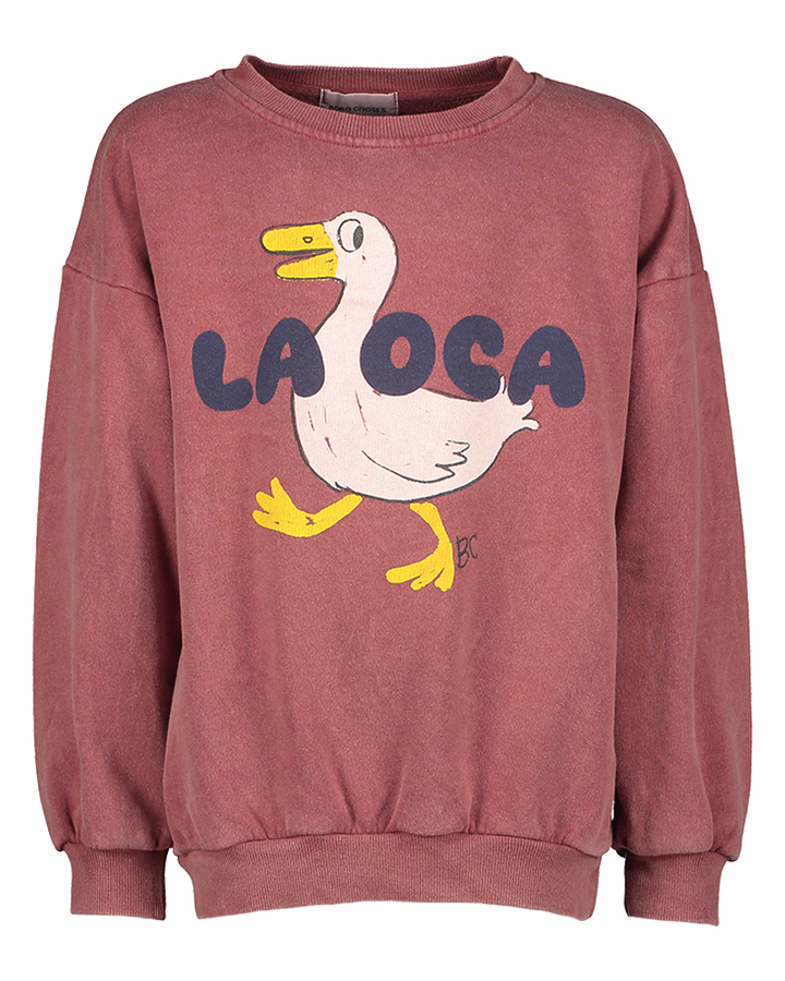 Roestkleurige sweater met print Bobo Choses