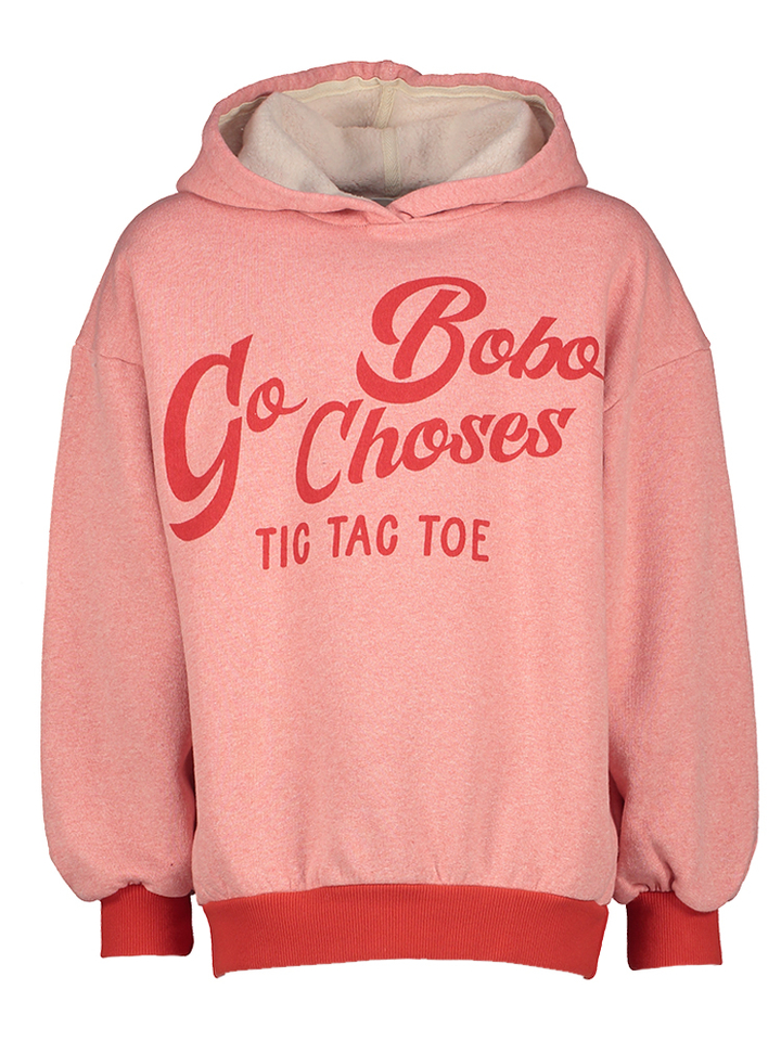 Roze katoenen hoodie met opdruk Bobo Choses