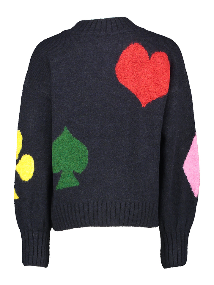 Donkerblauwe pull met multicolor print Bobo Choses