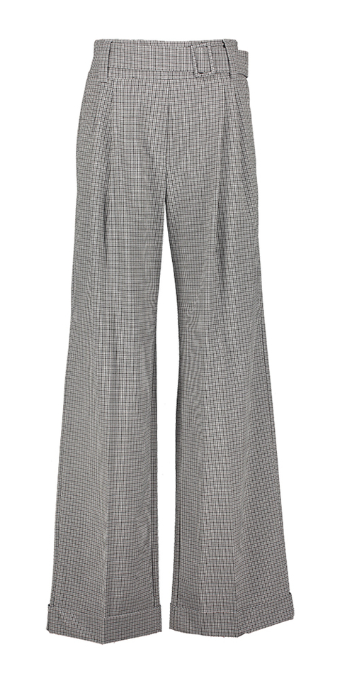 Grijze wijde broek in ruitmotief met bandplooi Silla Marella 