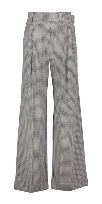 Grijze wijde broek in ruitmotief met bandplooi Silla Marella