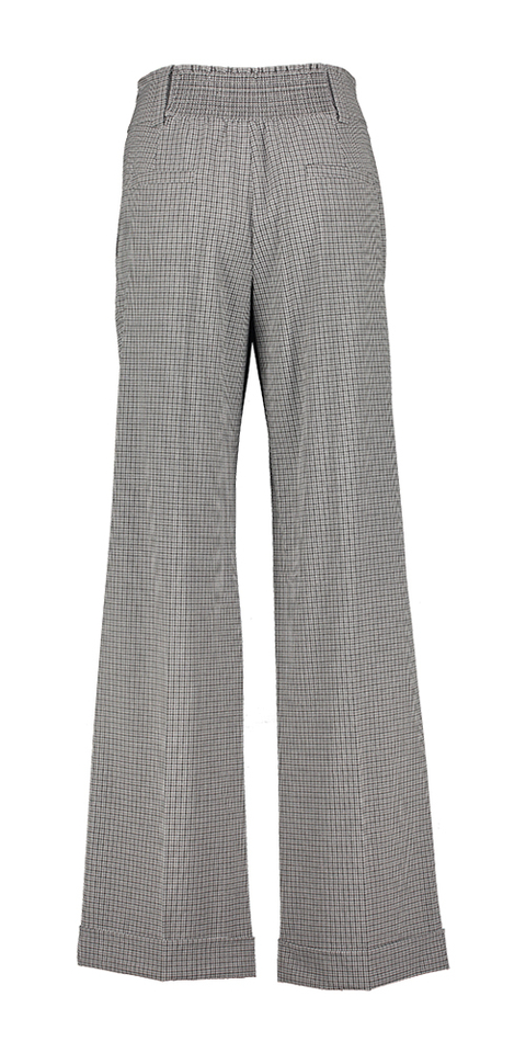 Grijze wijde broek in ruitmotief met bandplooi Silla Marella 