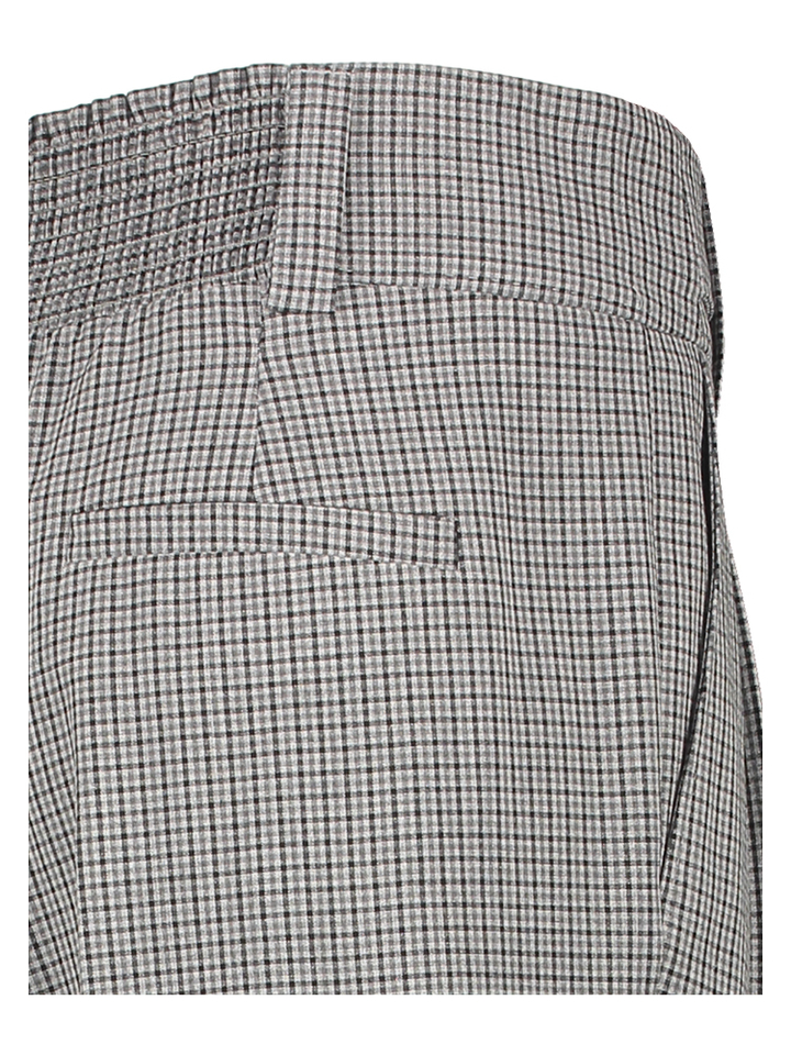 Grijze wijde broek in ruitmotief met bandplooi Silla Marella 