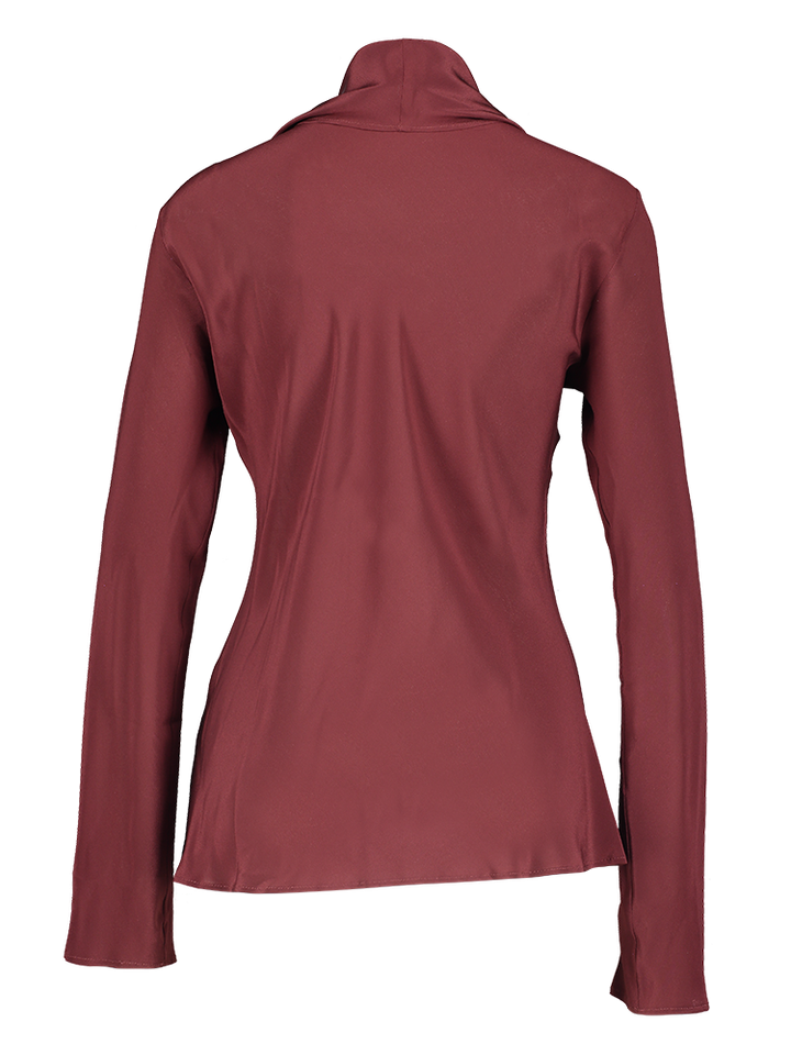 Bordeaux zijden blouse met knoopjes en detaillint Atalia Marella