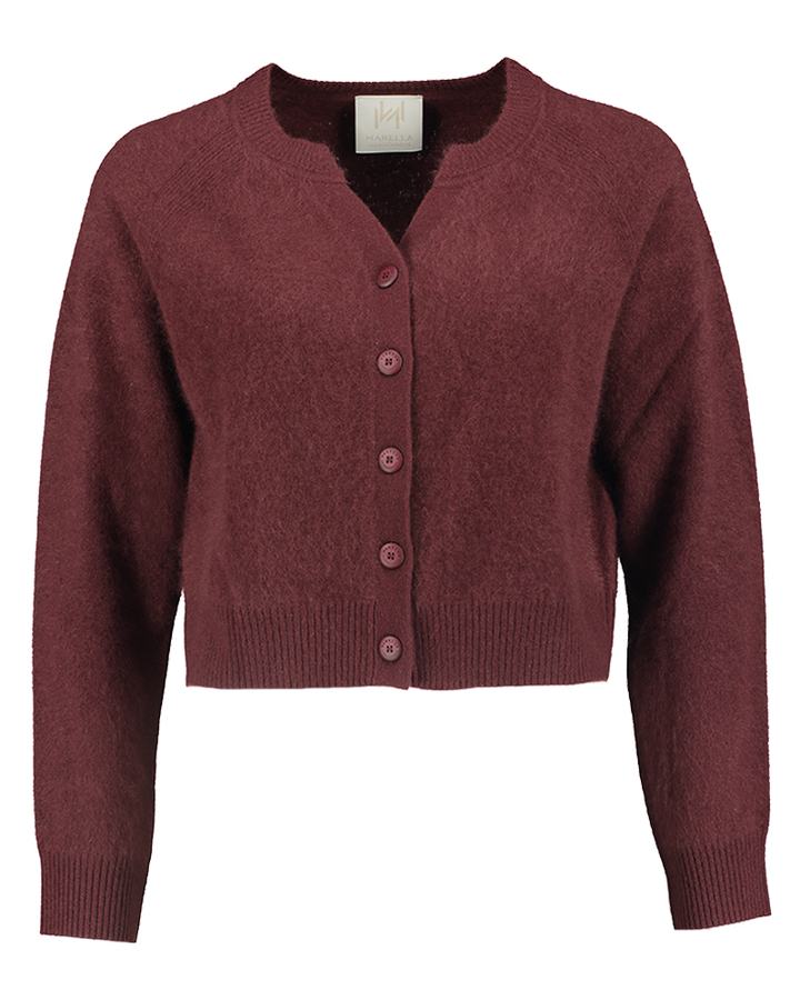 Bordeaux kleurige korte wollen gilet Meralla