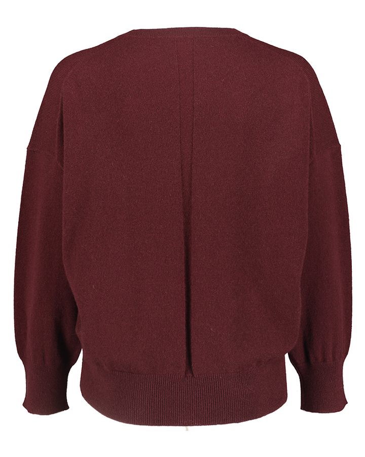 Bordeaux cachemire pull met v-hals rame Marella 