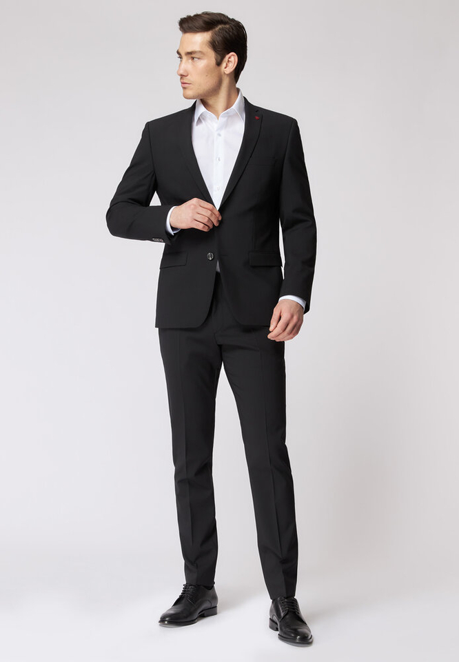 Zwarte slim fit blazer Roy Robson