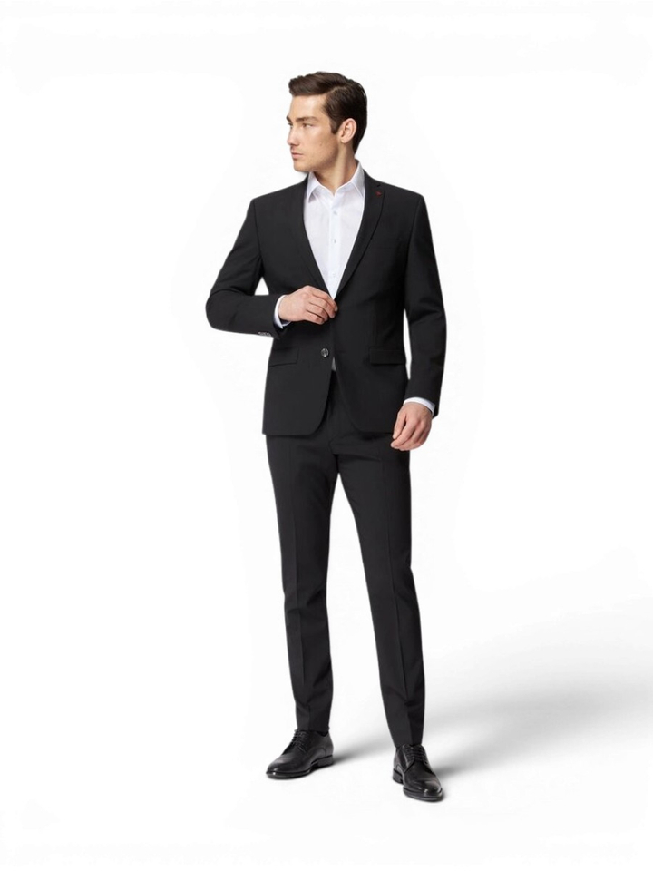 Zwarte slim fit blazer Roy Robson