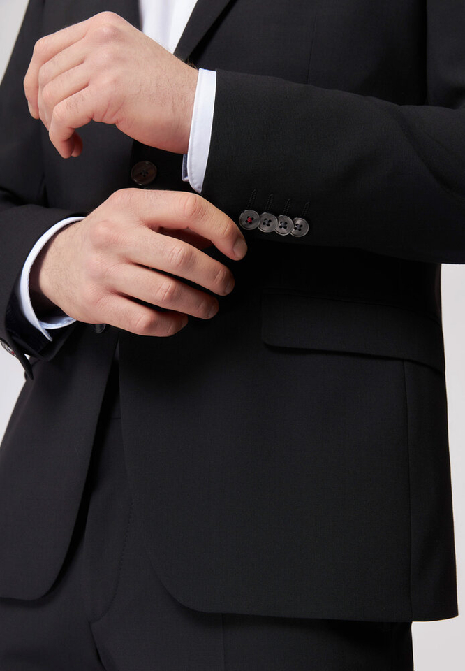 Zwarte slim fit blazer Roy Robson