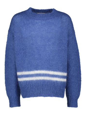 Kobalt blauwe trui in mohair Crow Maan 