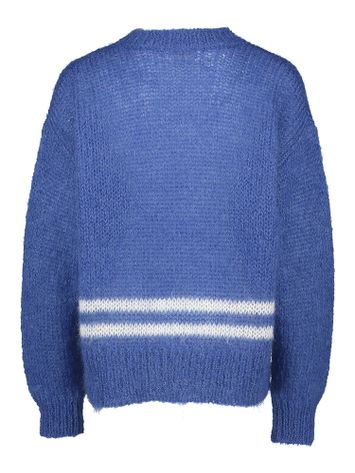 Kobalt blauwe trui in mohair Crow Maan 