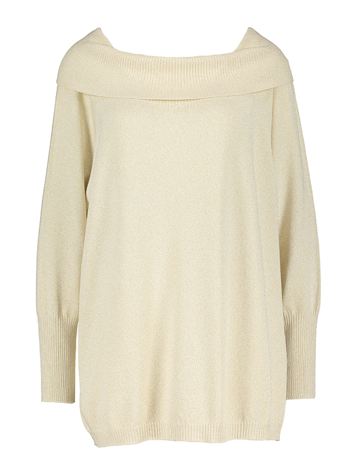 Beige trui met losvallende kraag Bird Persona 