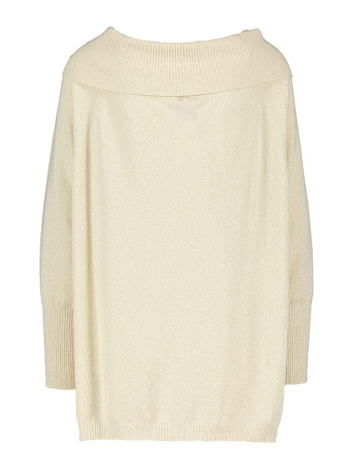 Beige trui met losvallende kraag Bird Persona 
