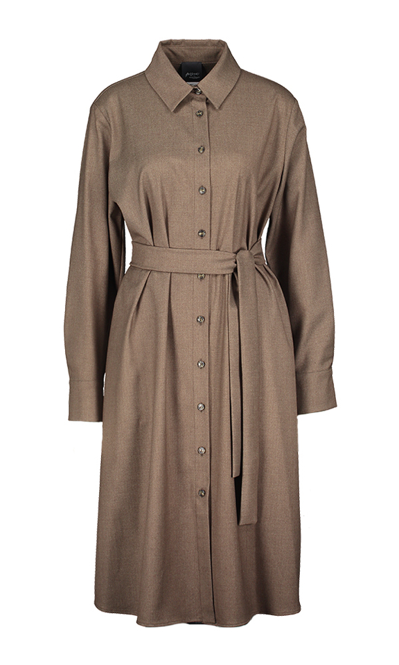 Bruine midi jurk met zakken Dry Persona