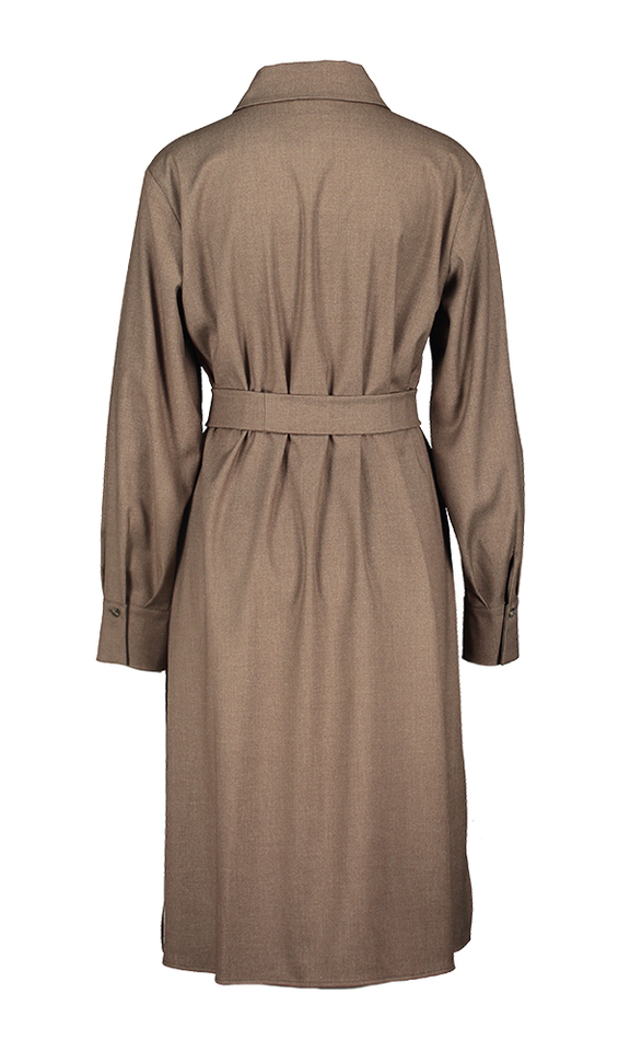 Bruine midi jurk met zakken Dry Persona