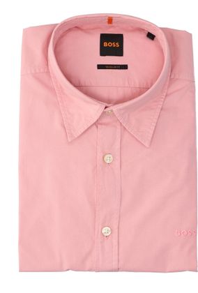 Hugo Boss Open pink katoenen hemd (regular fit) met lange mouwen