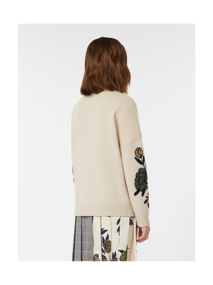 Beige trui met bloemen Pavidi Max Mara Weekend