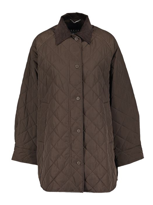 Bruine halflange jas met kraag in ribfluweel Max Mara