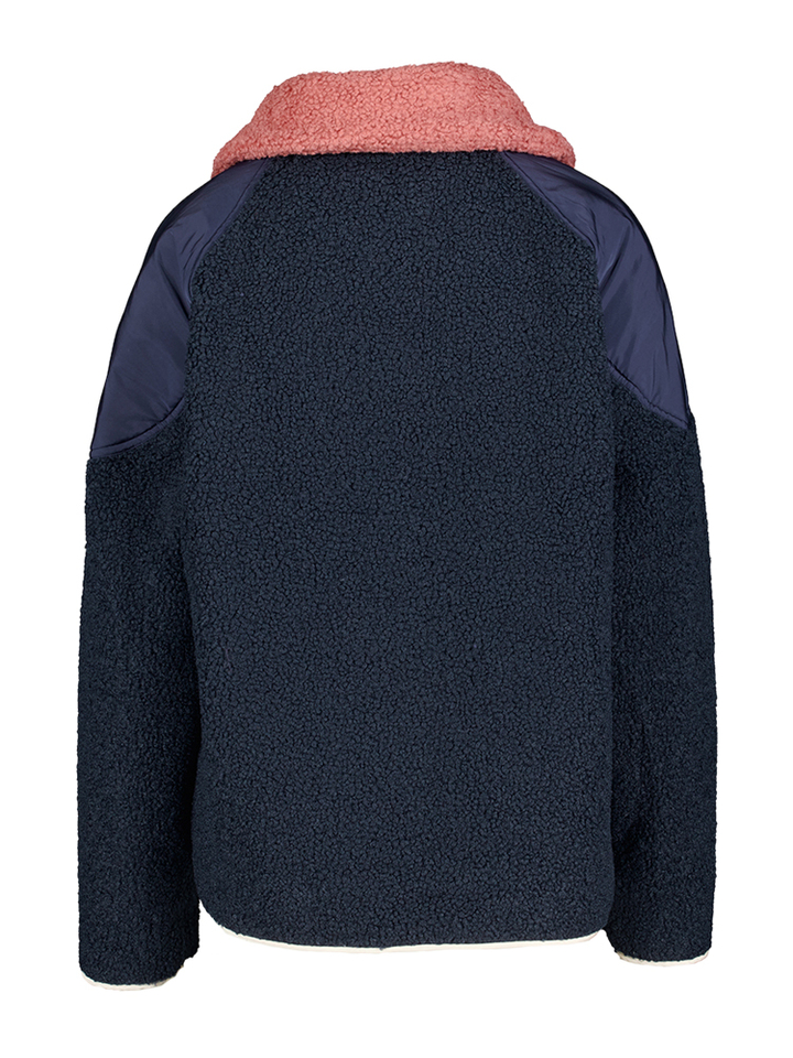 Blauwe korte jas met teddy detail Twins Indee 