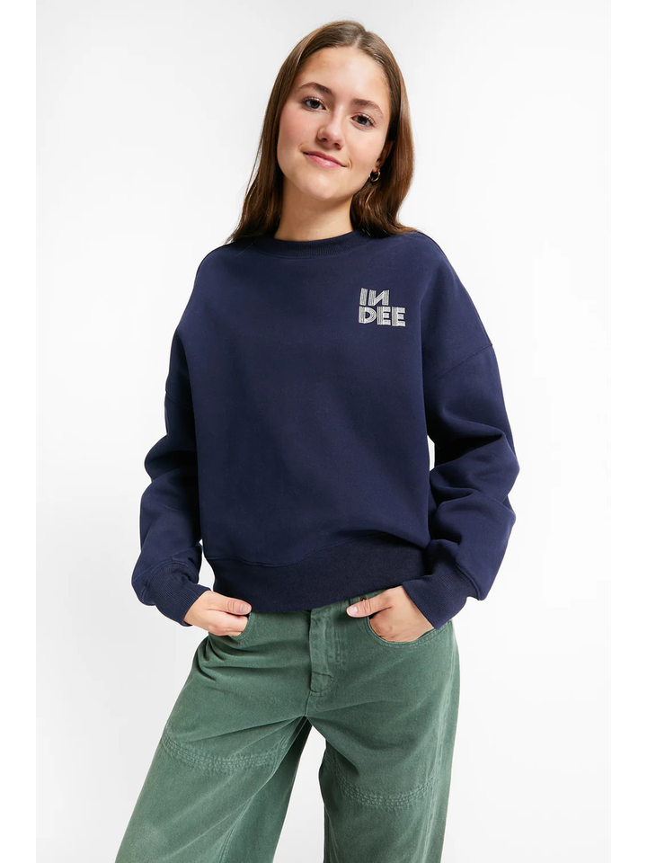 Donkerblauwe sweater Tenor Indee Girls 