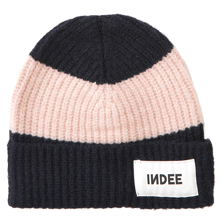 Navy muts met roze strepen Tartan Indee 