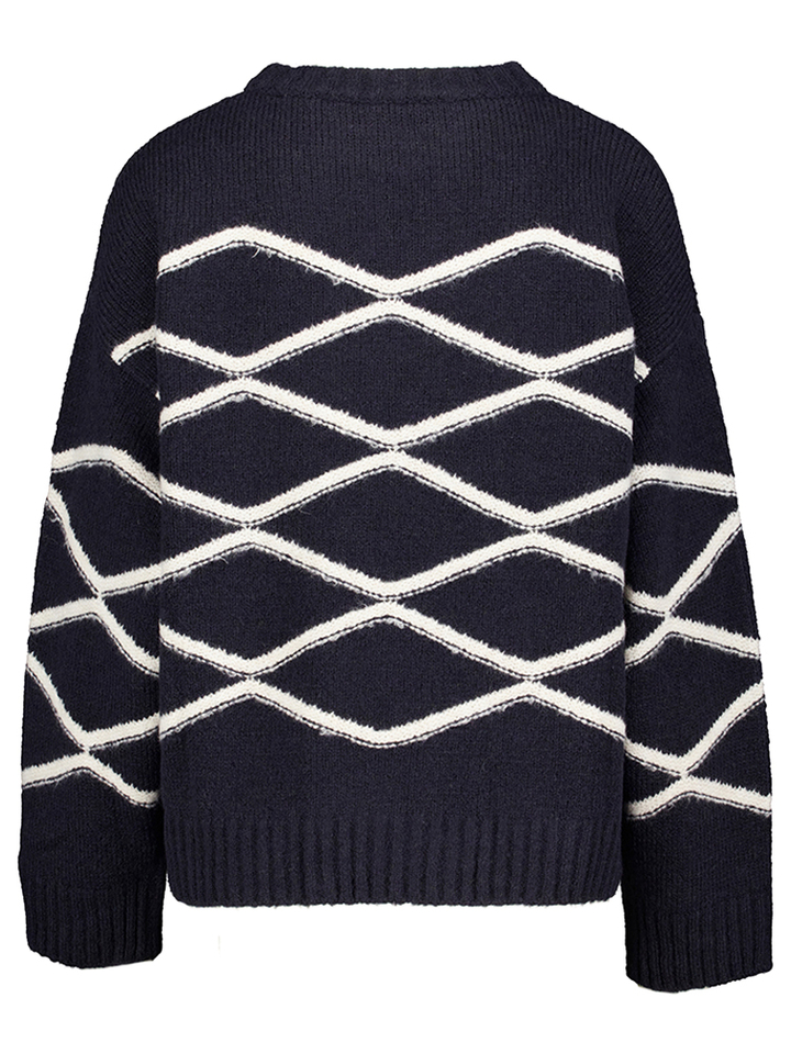 Blauwe gebreide trui met witte strepen Triumph Indee Girls 