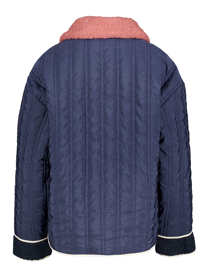 Blauwe jas met teddy detail Twins T Indee Junior