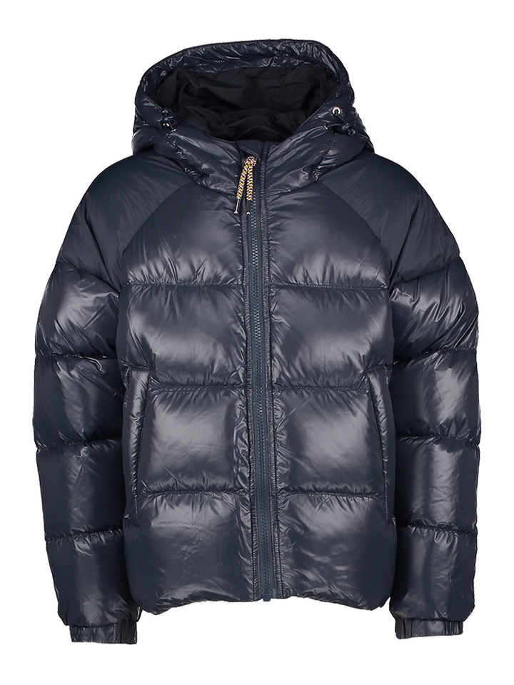 Blauwe padded jas met rits en kap Sten Pyrenex 