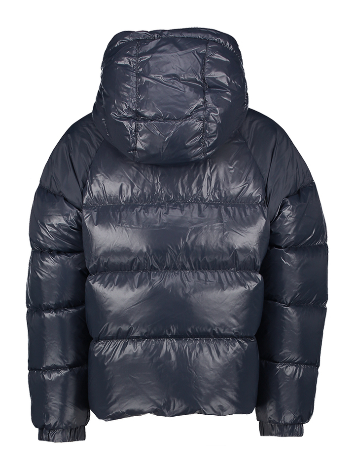 Blauwe padded jas met rits en kap Sten Pyrenex 