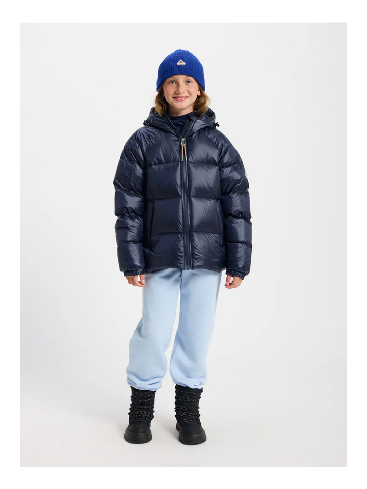 Blauwe padded jas met rits en kap Sten Pyrenex 