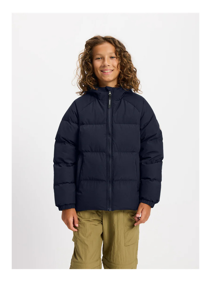 Blauwe padded winterjas met kap Sten Smooth Pyrenex 