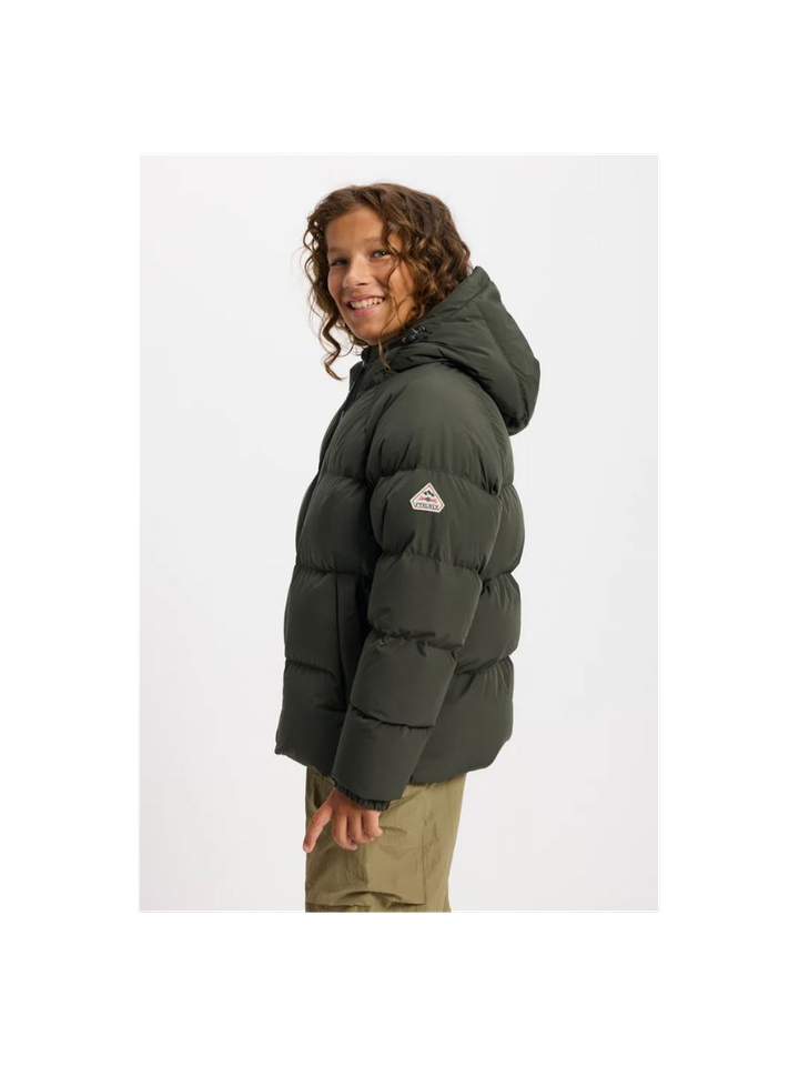 Kaki padded jas met kap Sten Smooth Pyrenex 