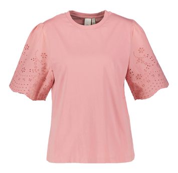 Oud roze t-shirt met broderie Yaslex Y.A.S