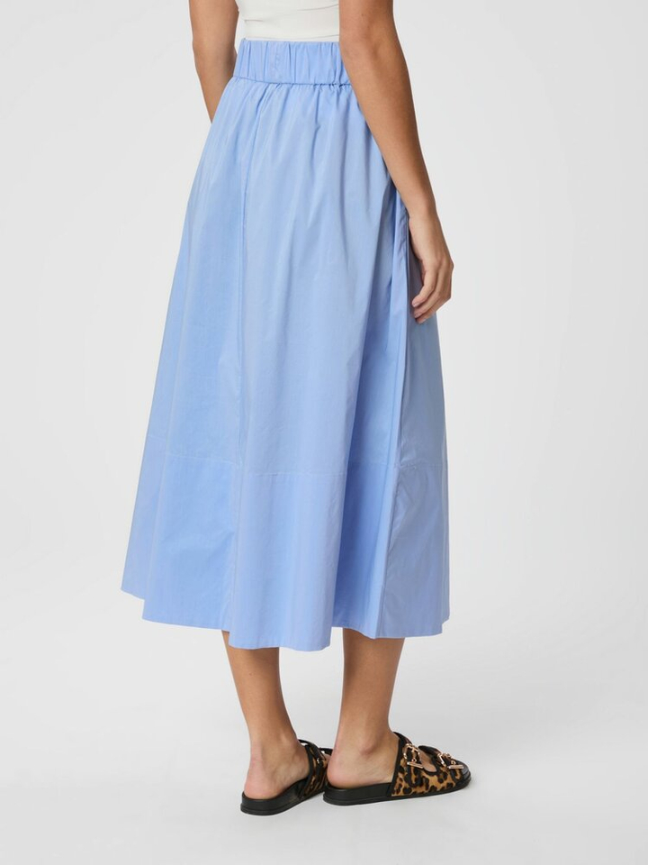 Lichtblauwe Katoenen rok met elastiek Yara Neo Noir 