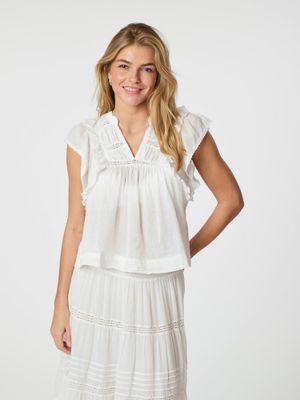 Witte top met broderie Jayla Neo Noir