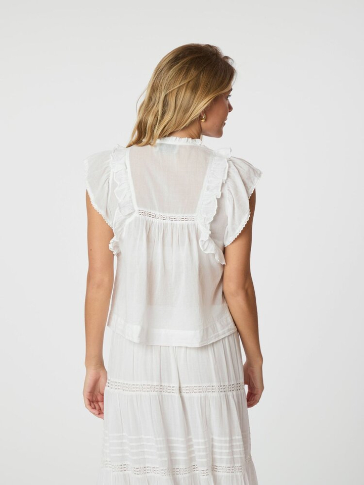 Witte top met broderie Jayla Neo Noir 