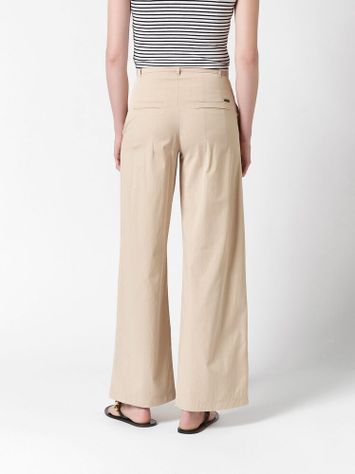 Beige katoenen wide leg broek Mara Wide Leg Rosner 