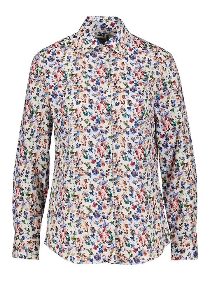 Wit katoenen blouse met bloemenprint Amon Cristiana Conti 