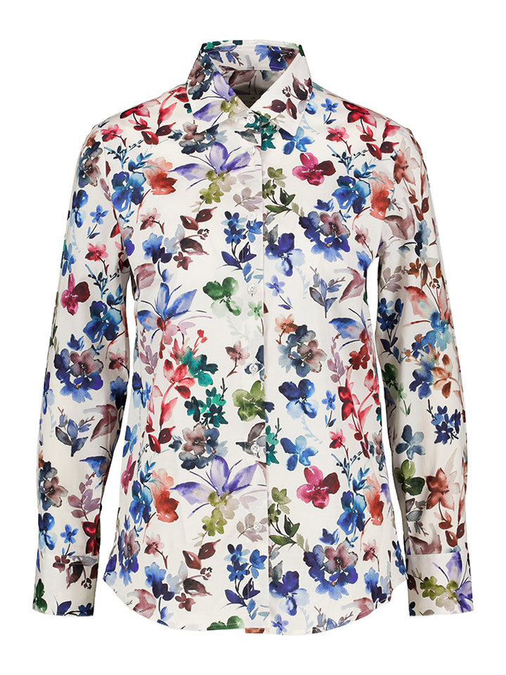Wit katoenen blouse met bloemenprint Amon Cristiana Conti