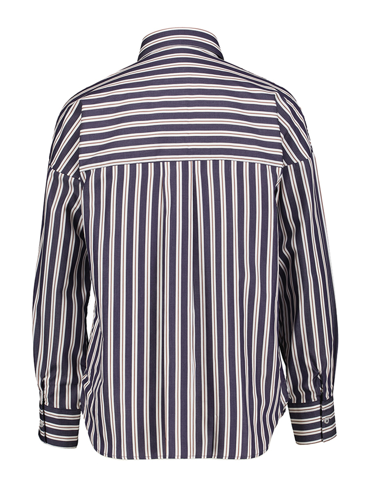 Donkerblauw gestreepte blouse met lange mouwen Lucia Cristiana Conti