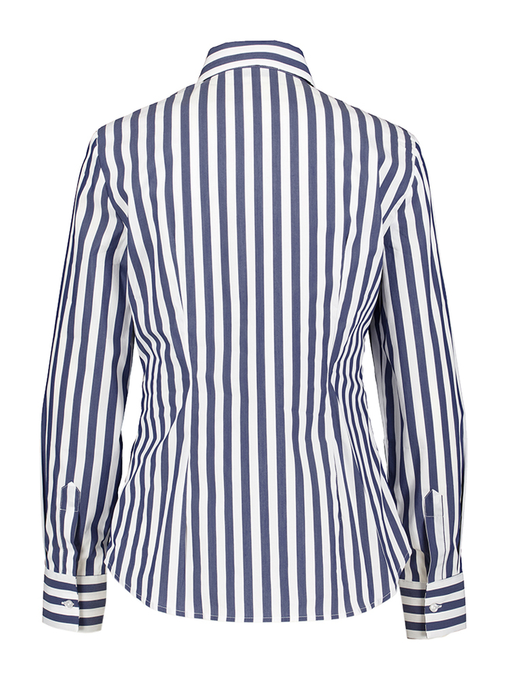 Wit katoenen blouse met blauwe strepen Renata Cristiana Conti