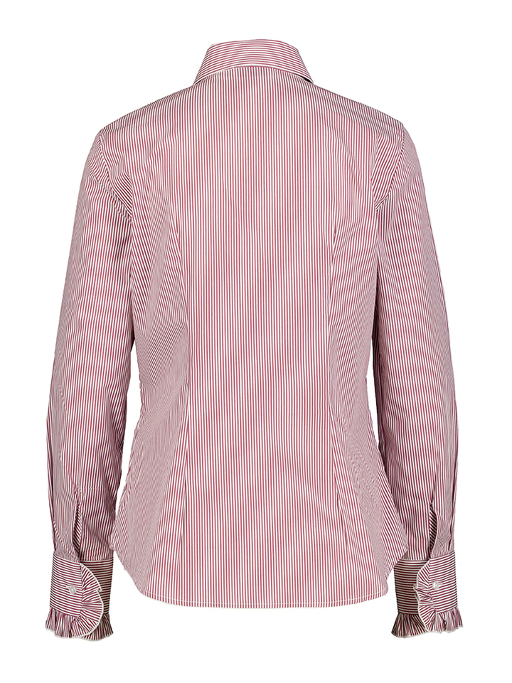 Wit katoenen blouse met bordeaux strepen Alexia Cristiana Conti