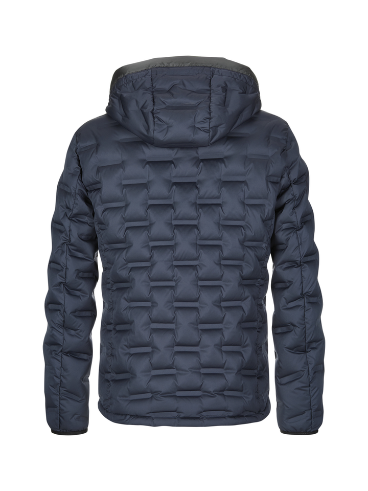 Blauwe winterjas met rits en kap Milestone 