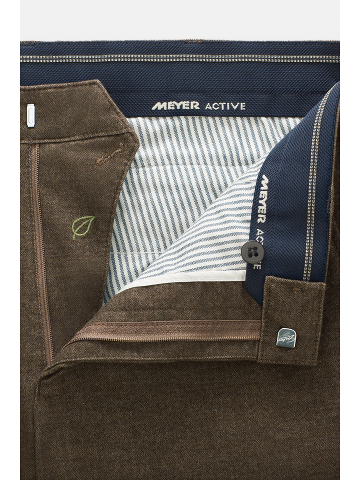 Bruine geklede broek Bonn Flannel Meyer