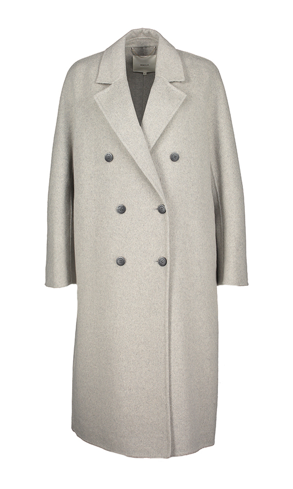 Grijze lange mantel Diodato Kocca