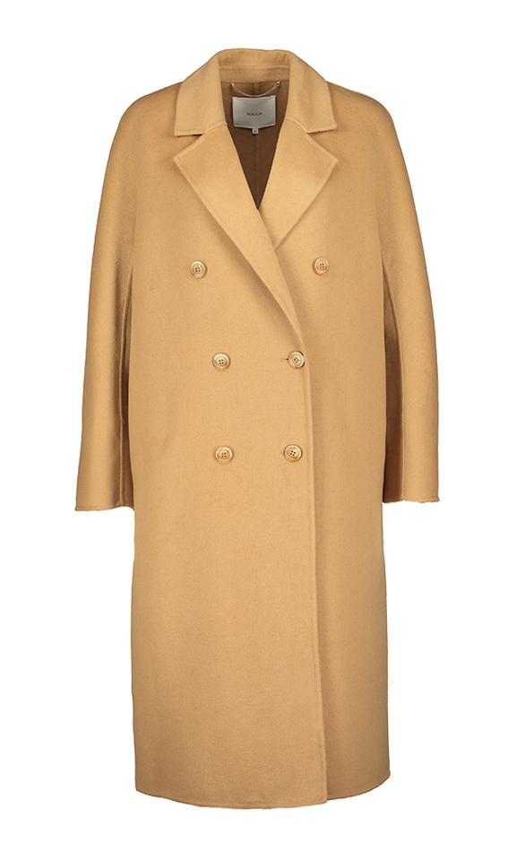 Camel kleurige lange mantel Diddato Kocca